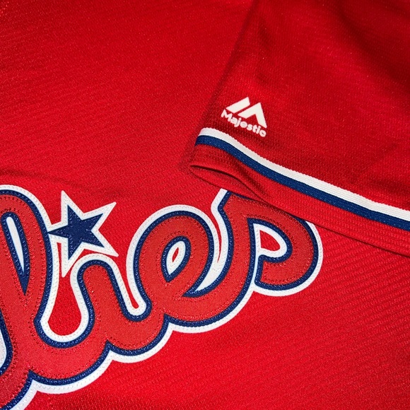 Majestic CoolBase Philadelphia Phillies MLB Sewn Baseball Jersey XL Made in USA! - Picture 6 of 13
